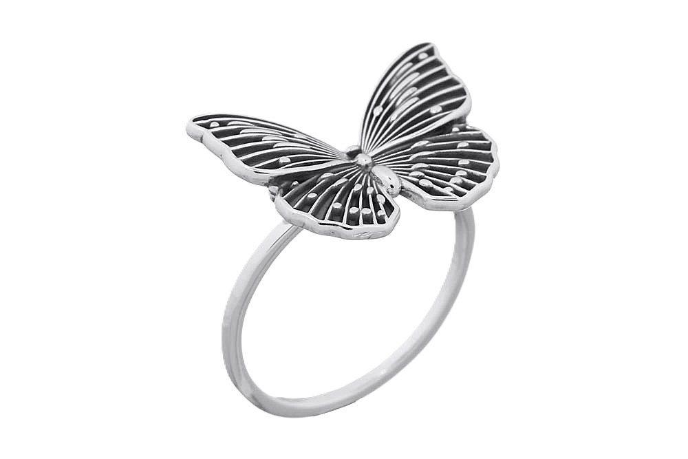 [18371RTA12OX] Sterling silver butterfly ring (EU size 52)