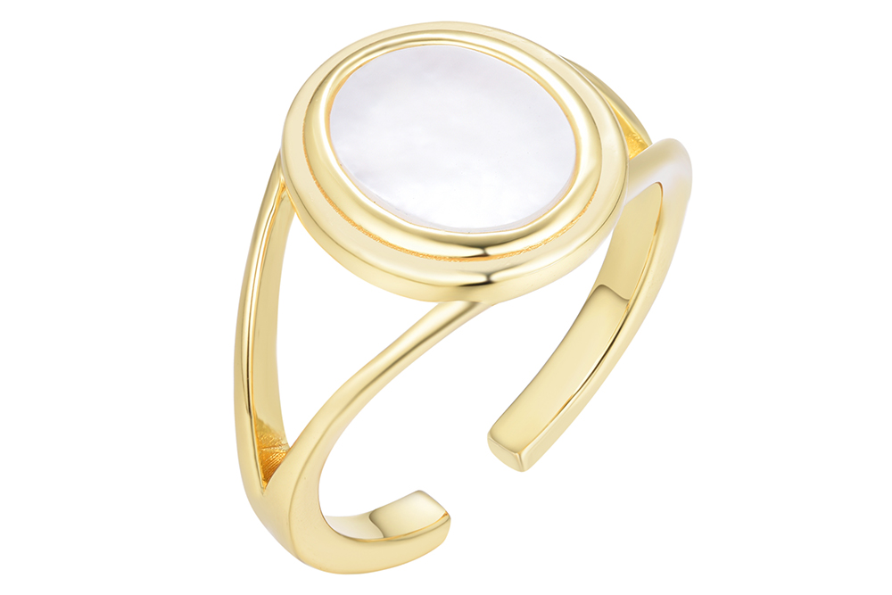 Sterling silver semiprecious & mop seal ring