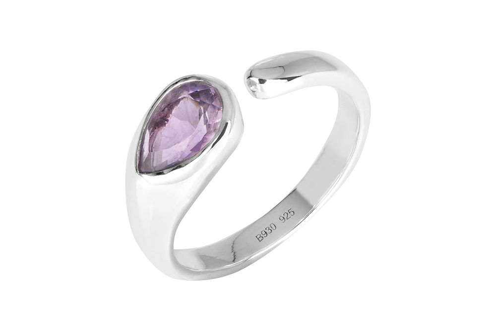 [17477RTA00RAMPL] Anillo plata 925 piedras semipreciosas 5x8mm (Amatista)