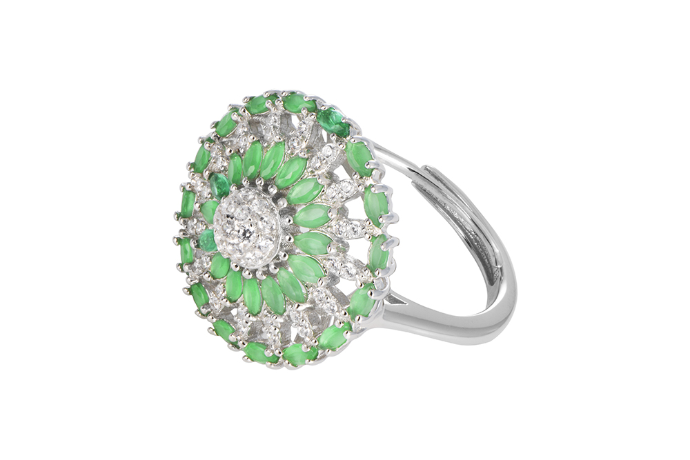 Anillo plata 925 piedras con zirconitas blancas