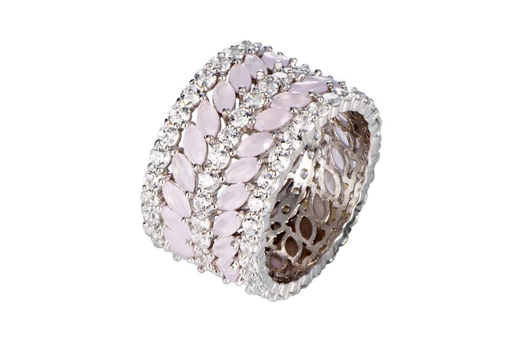 Anillo plata 925 piedras con zirconitas blancas