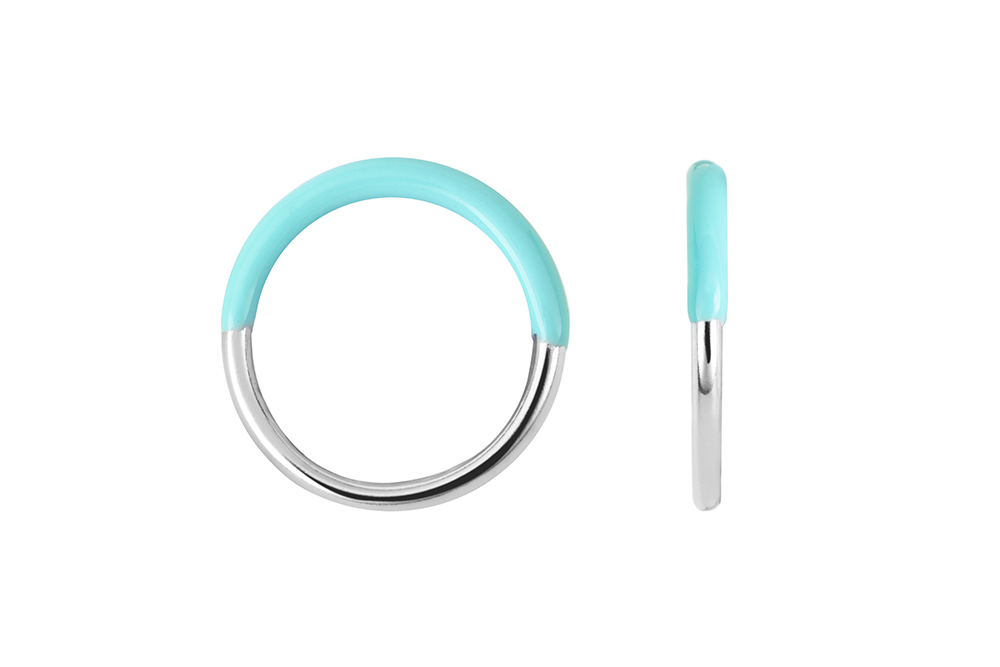 Sterling silver enamel ring