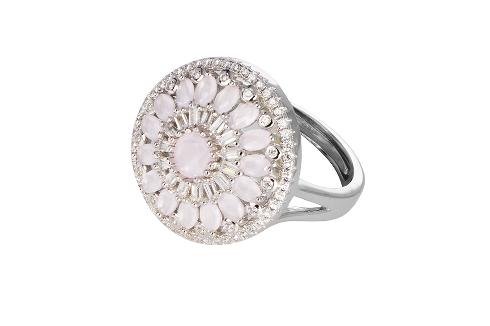 Anillo plata 925 circulo con zirconitas blancas