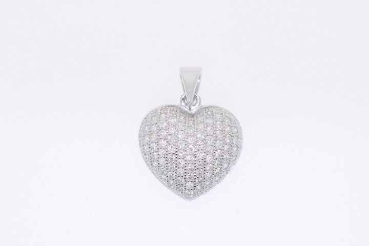 [013420001ZBL] Colgante plata rodiada cz corazón 