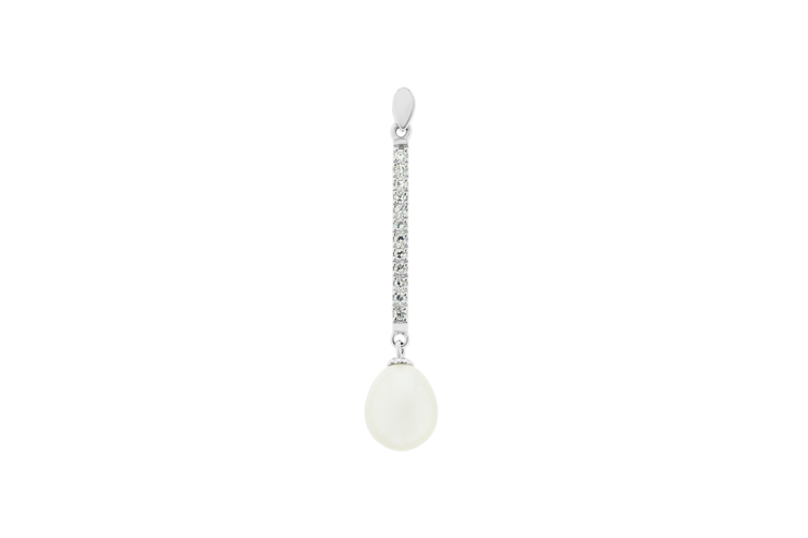 Colgante plata 925 perla zirconita 8.5-9 mm 
