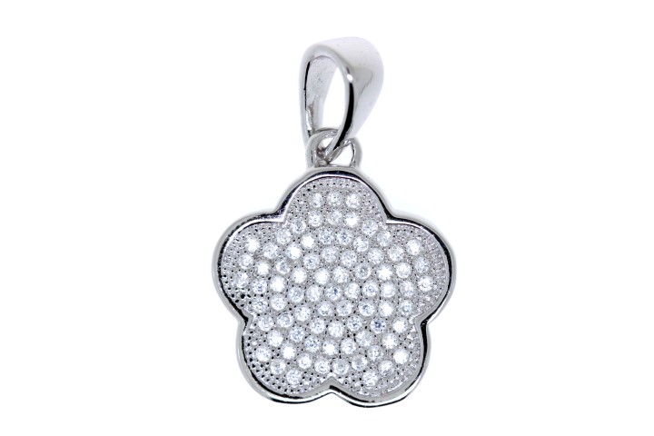 Colgante plata 925 cz flor 