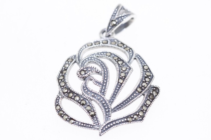 Colgante plata 925 marquesita rosa 