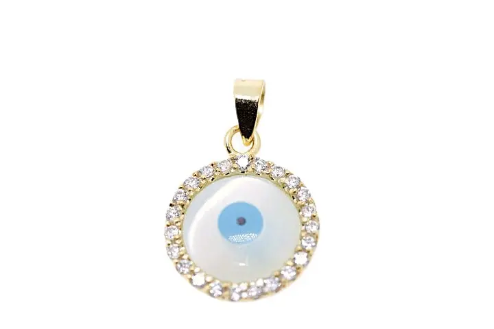 Colgante plata 925 ojo de turco con circonita