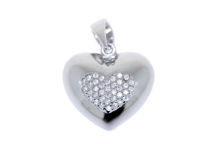 Pendant silver 925 cz heart