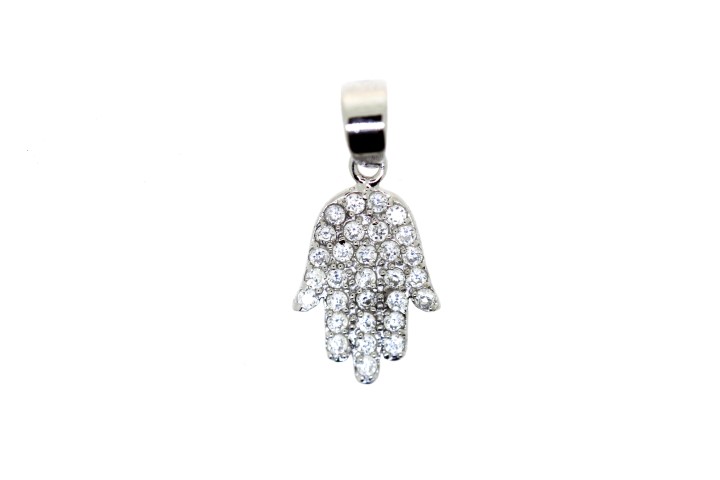 [064240001ZBL] Silver 925 pendant the hand of fatima cz