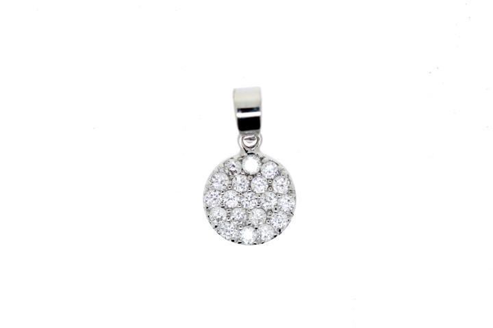 Silver 925 pendant round symbol cz