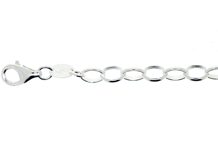 Oval belcher chain 040 45cm sterling silver