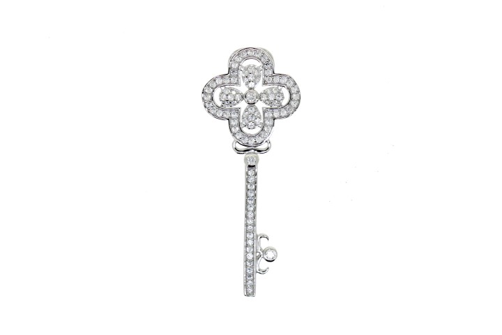 Silver 925 microsetting pendant cz key