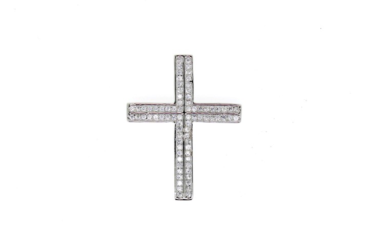 Colgante plata 925 microsetting zirconita cruz 