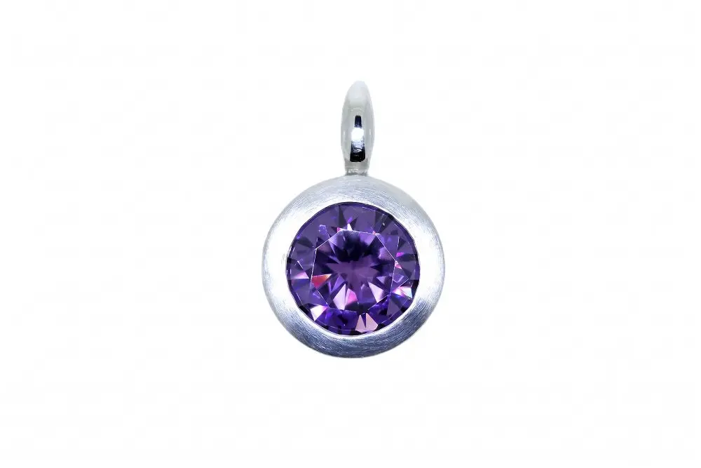 Silver 925 pendant cz satin finish
