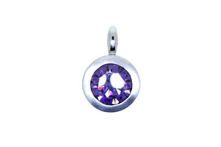 Silver 925 pendant cz satin finish