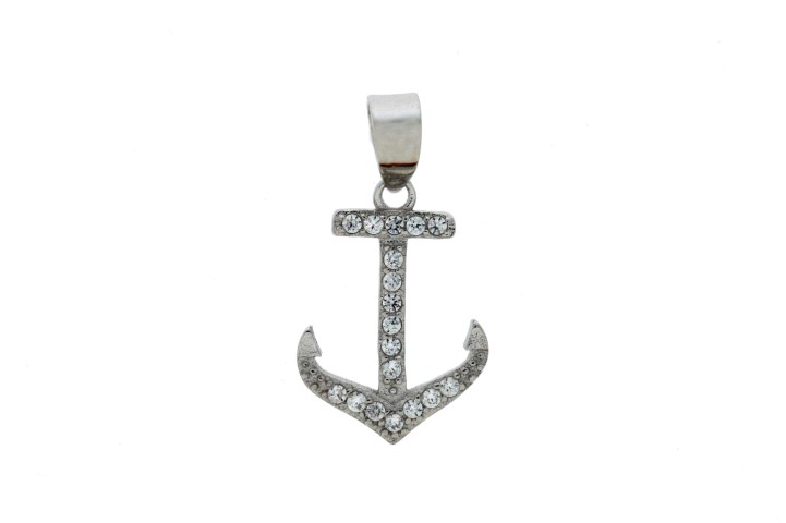 Silver 925 pendant cz anchor