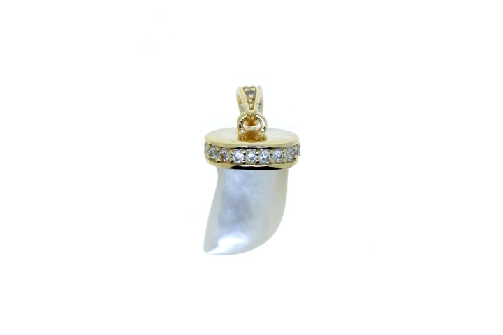[072160002ZBL] Silver 925 pendant cz horn
