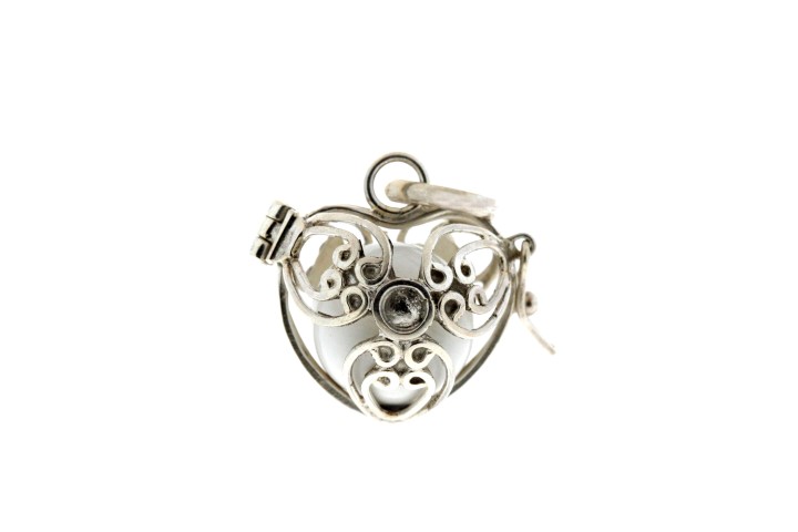 Colgante plata 925 llamador de angeles corazon 