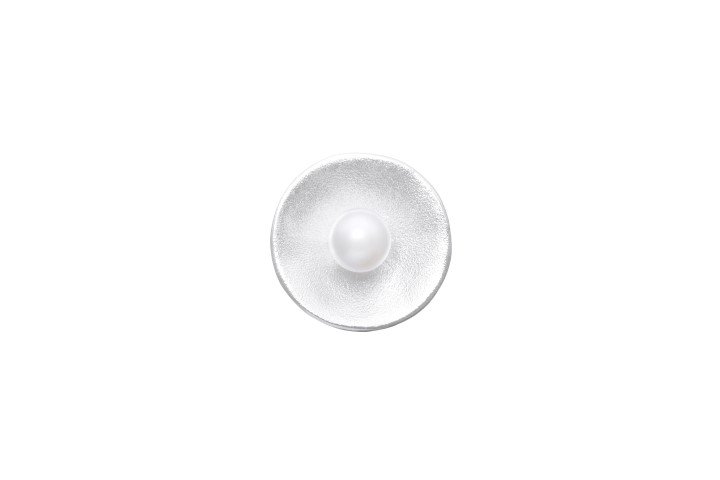 Silver 925 pendant circle with fresh water pearl