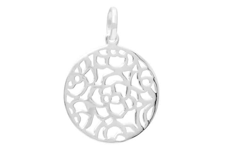 Silver 925 pendant circle with pattern