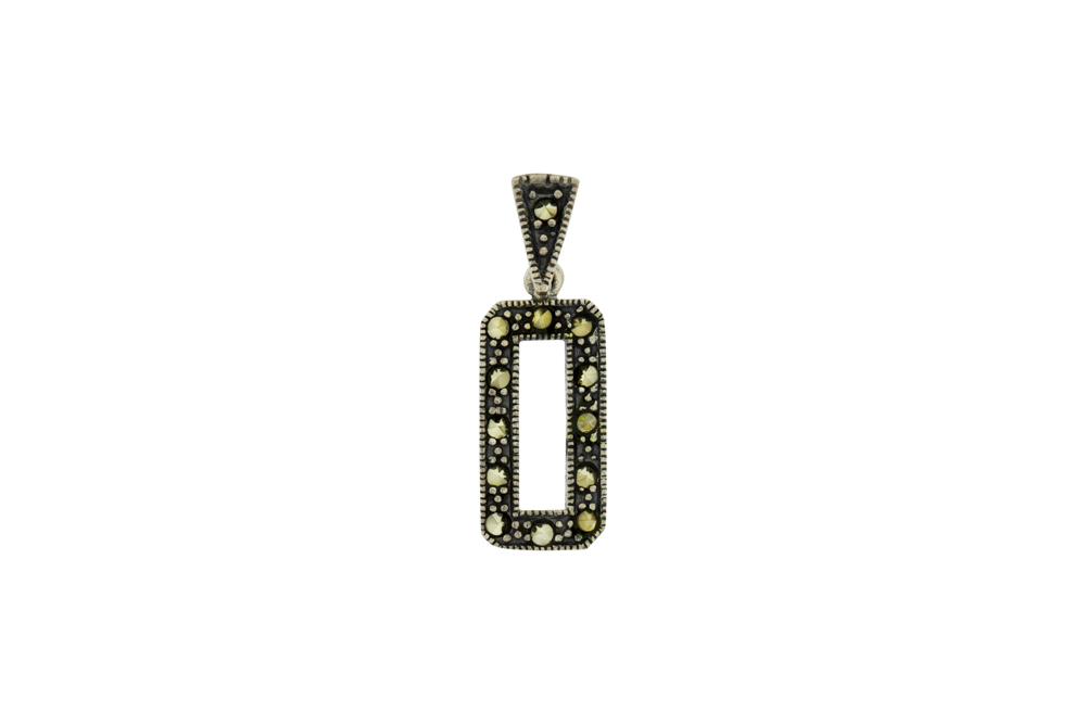 Colgante plata 925  marquesita rectangular 