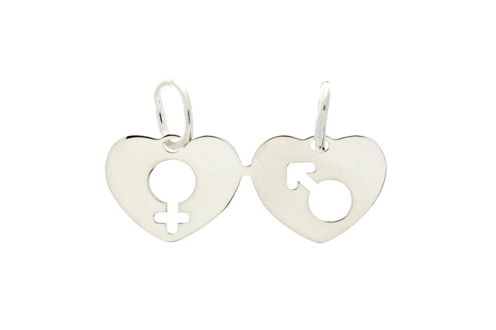 Silver 925 two in love pendant