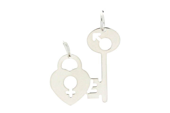 Silver 925 two in love pendant