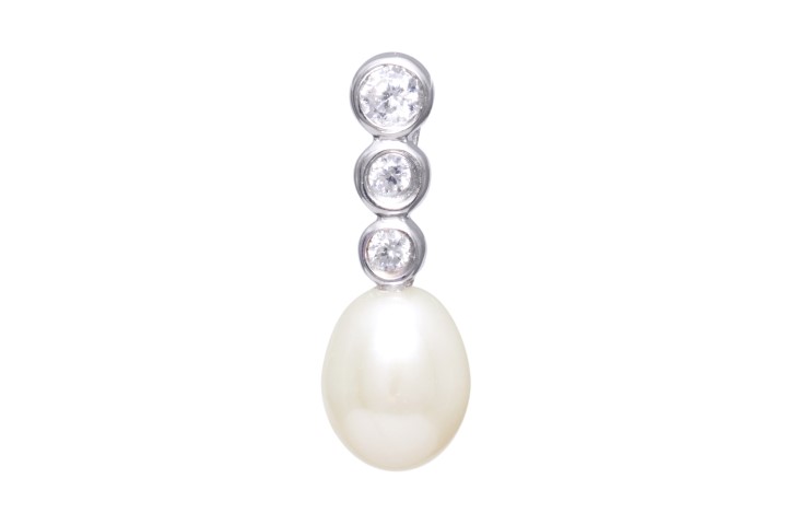 Silver 925 pearl cz pendant