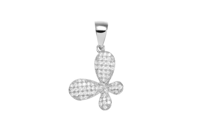 [089480001ZBL] Silver 925 butterfly cz pendant
