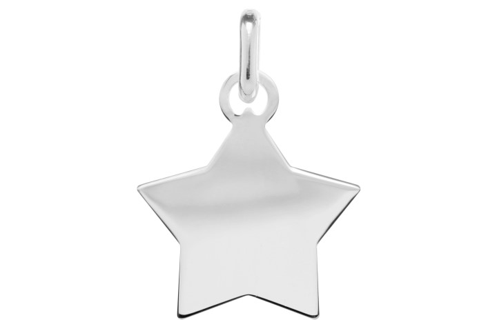 Silver 925 star tag with closed jump ring