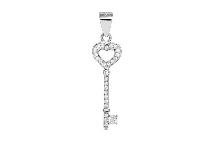Colgante plata 925 zirconita llave 