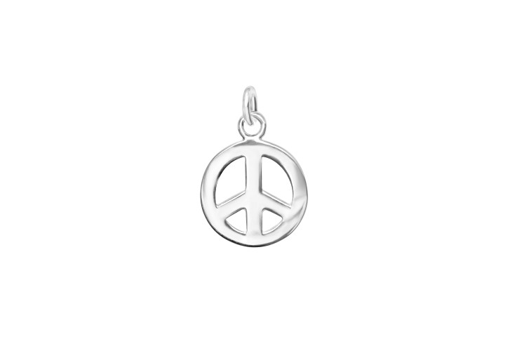 Colgante charm plata 925 simbolo paz 