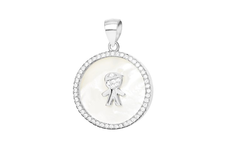 [099290001ZNA] Colgante plata 925 nacar con zirconita niño 