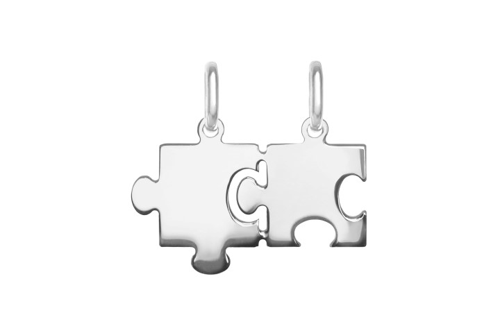 Colgante placa plata 925 puzzle 