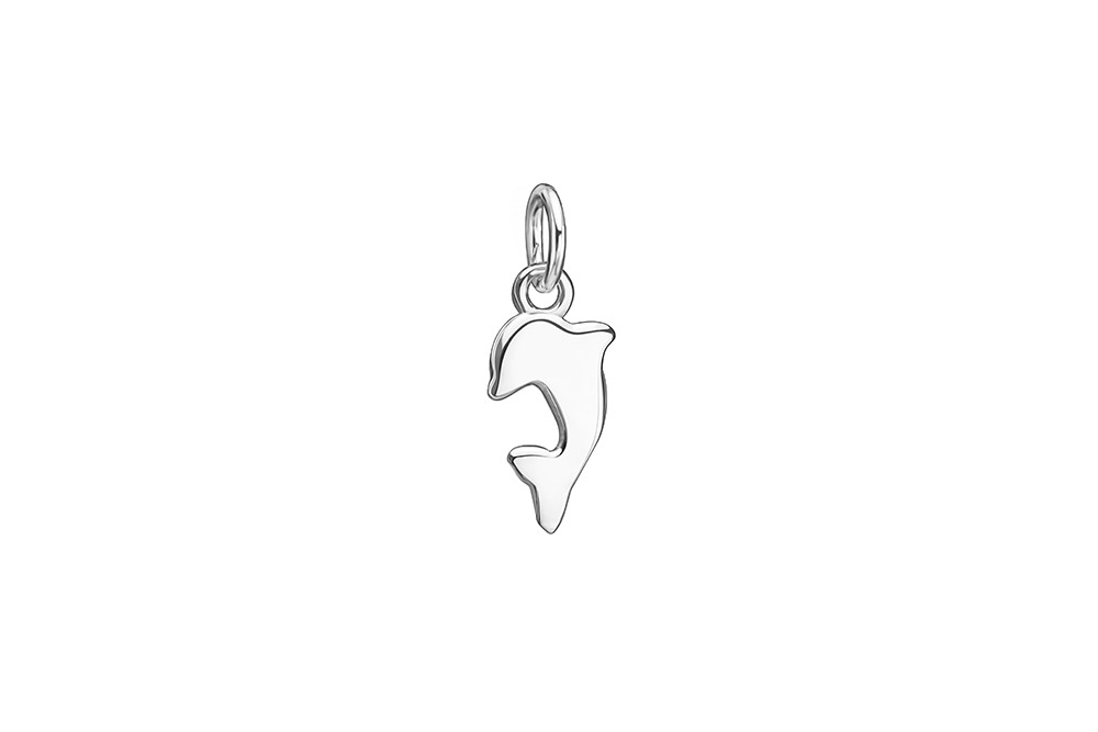 Colgante charm plata 925 delfin con anilla abierta 