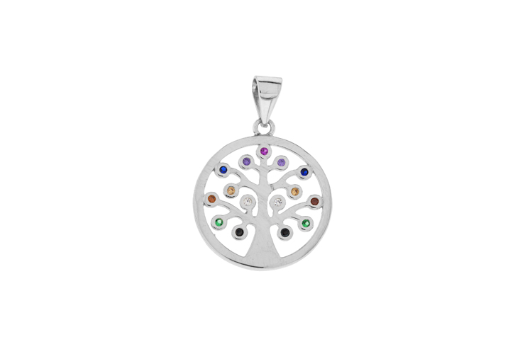 Colgante plata 925 zirconita arbol de la vida 