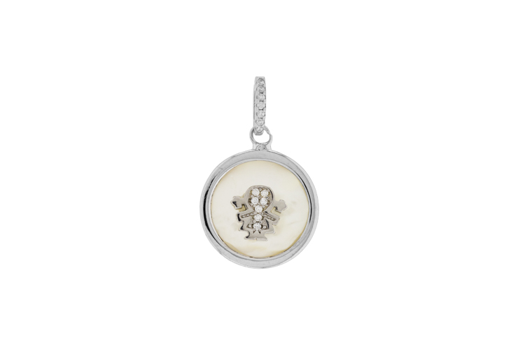 [115300001ZNA] Colgante plata 925 nacar con zirconita niña 