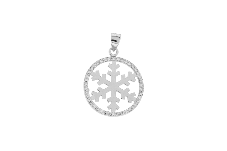 Colgante plata 925 zirconita copo de nieve 