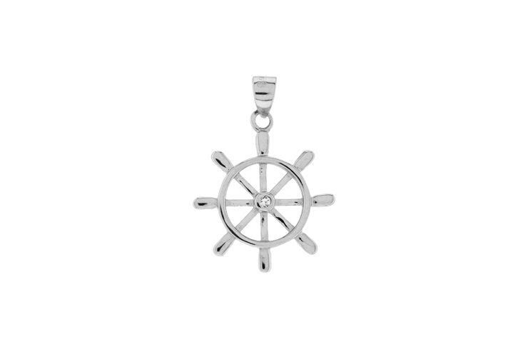 [115410001ZBL] Colgante plata 925 zirconita timón 