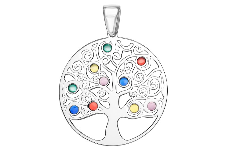 Colgante plata 925 arbol de la vida con esmalte 