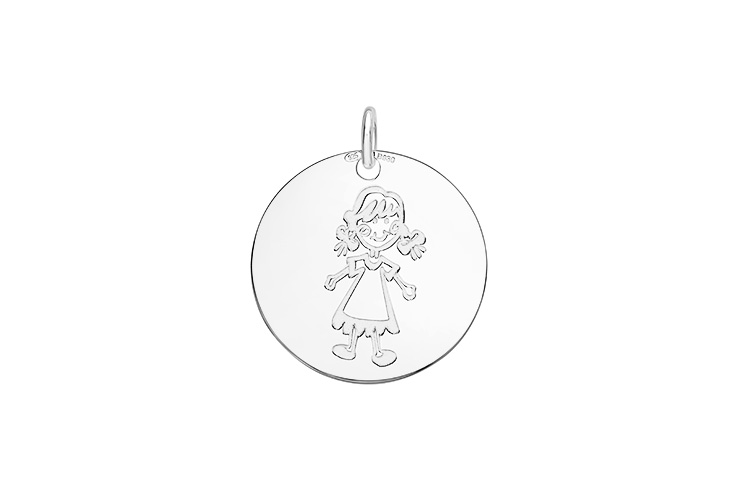 Colgante plata 925 placa niña 