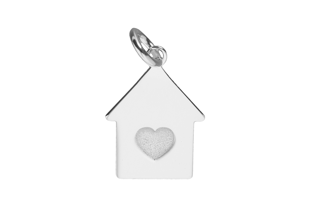 Colgante plata 925 casita corazón 