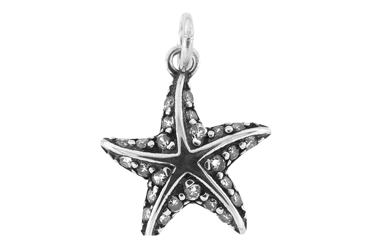 Silver 925 starfish cz pendant