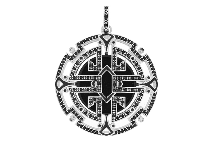 Colgante plata 925 mandala zirconitas bicolor 