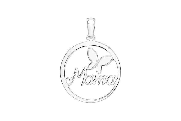 Silver 925 mama butterfly pendant