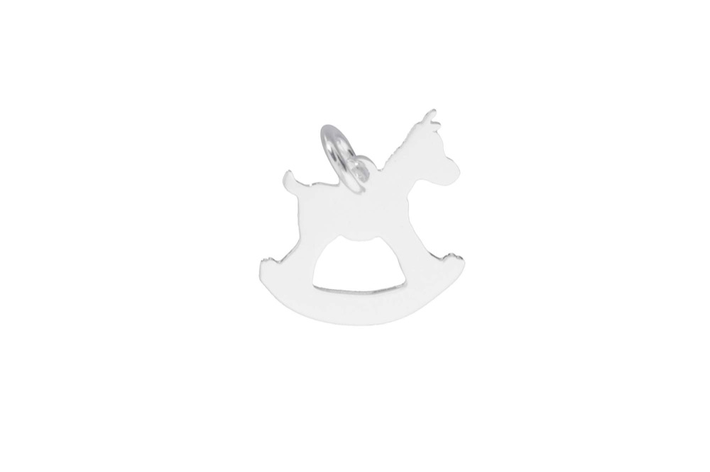 Colgante plata 925 caballito madera 
