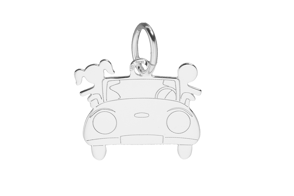 Colgante plata 925 coche con niños 