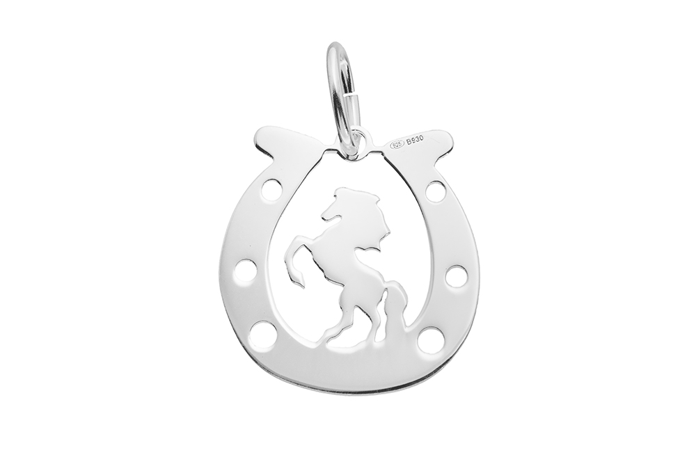 Colgante plata 925 herradura con caballo 