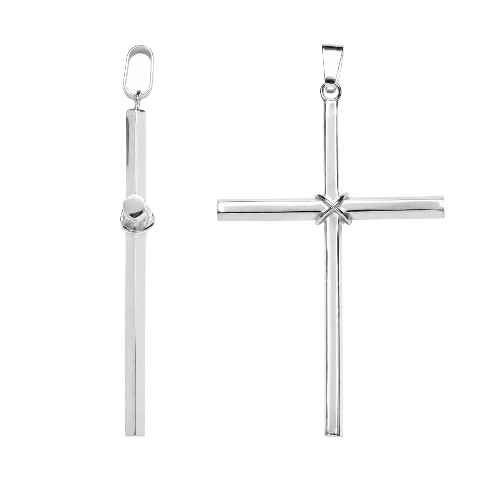 Sterling silver 40 X 60mm cross pendant